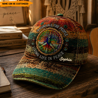 Personalized Hippie Tree of Life Vintage Classic Cap