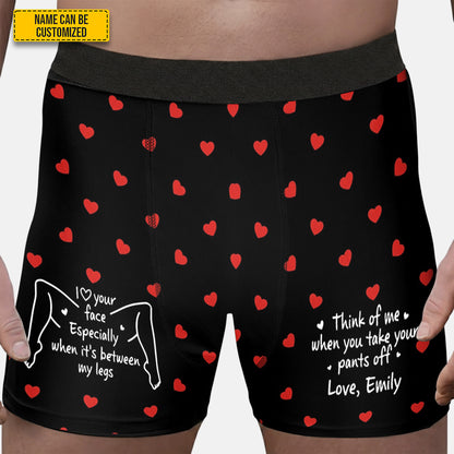 Think of Me When You Take Your Pants Off – Personalized Couple Men’s Boxer Briefs