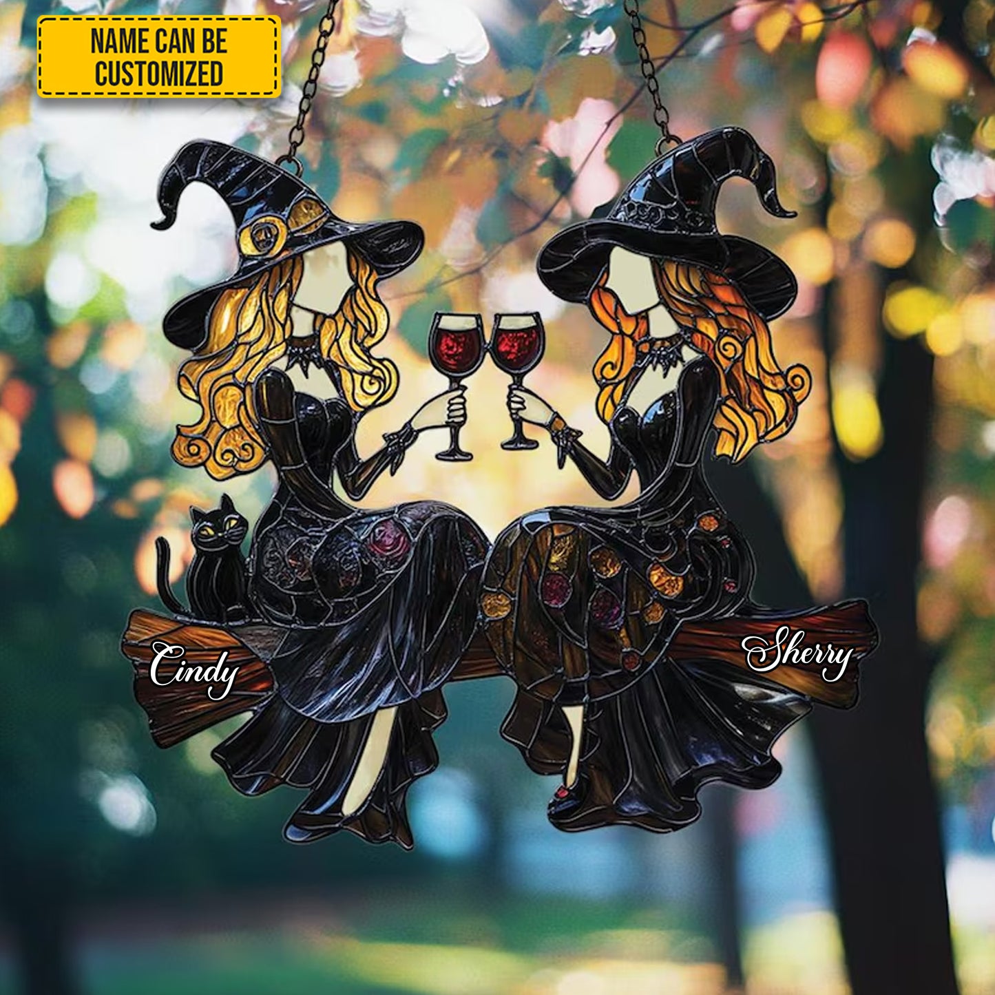 Best Friends Slay - Personalized Witch Acrylic Window