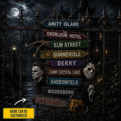 Personalized Halloween Horror Wooden Sign Version 2