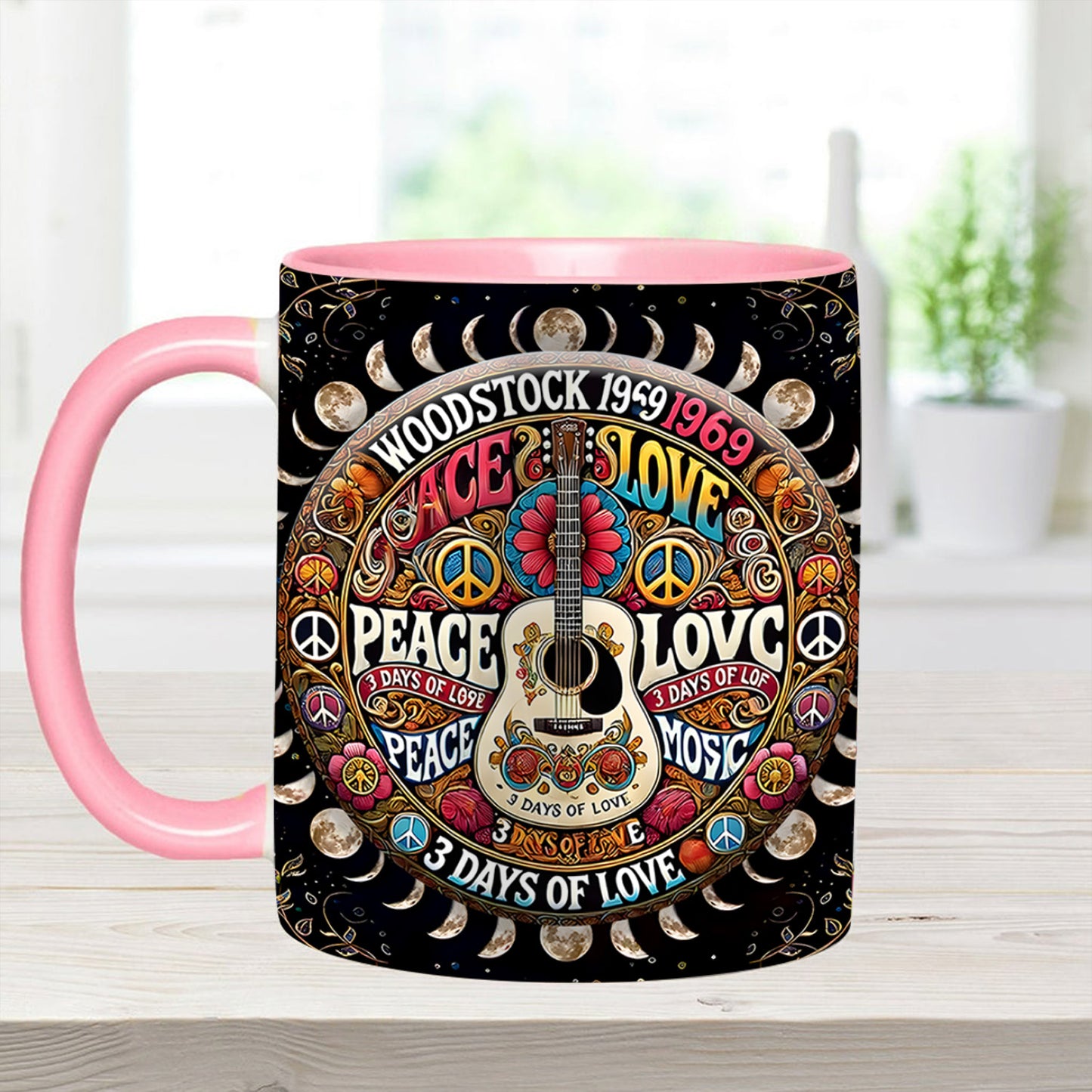 Peace Music - Personalized Hippie Accent Mug
