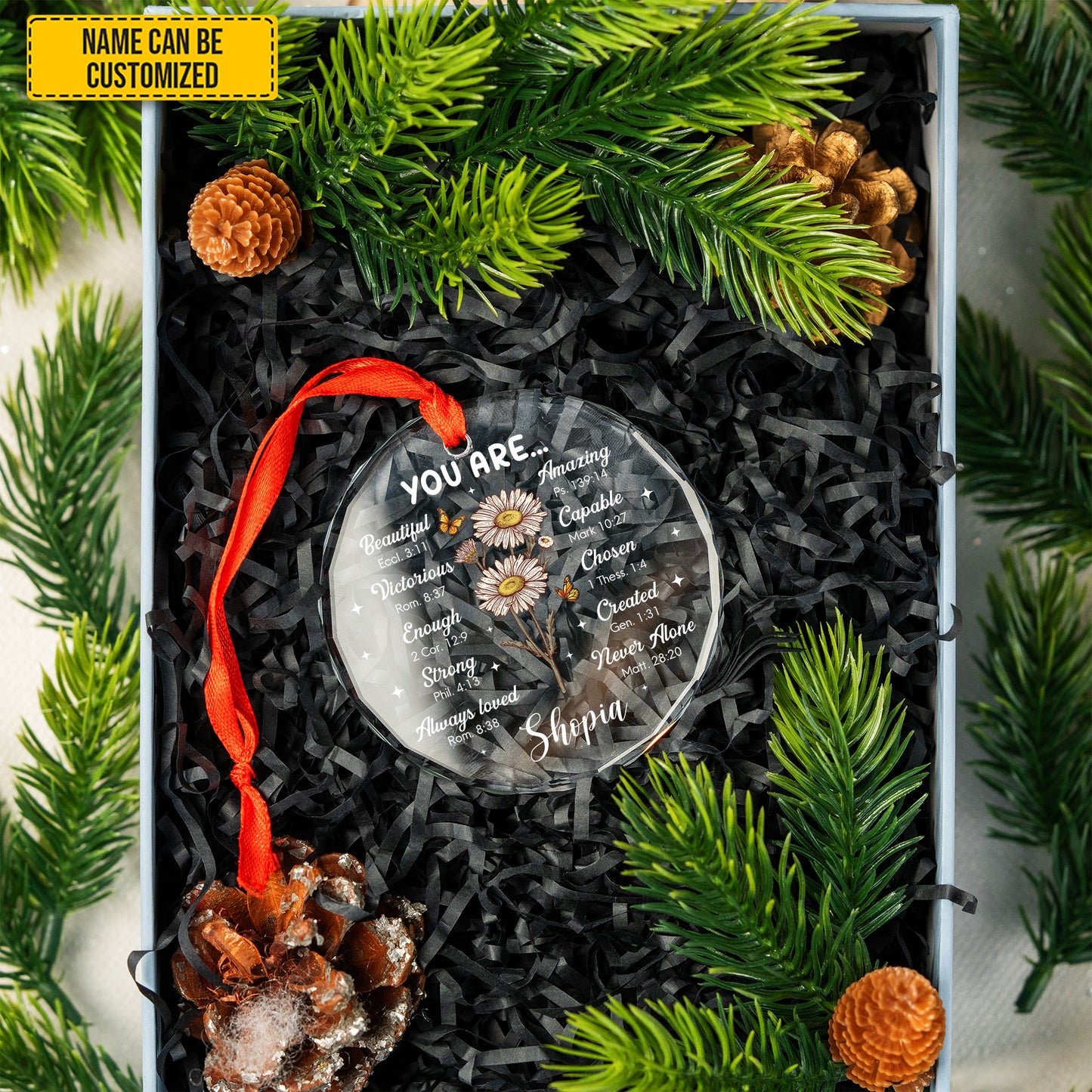 You Are Beautiful - Personalized Glass Ornament