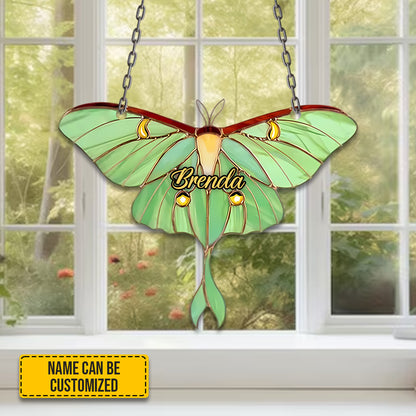 Personalized Luna Moth Acrylic Window Hanging