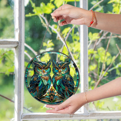 Beautiful Owl Acrylic Suncatcher Window