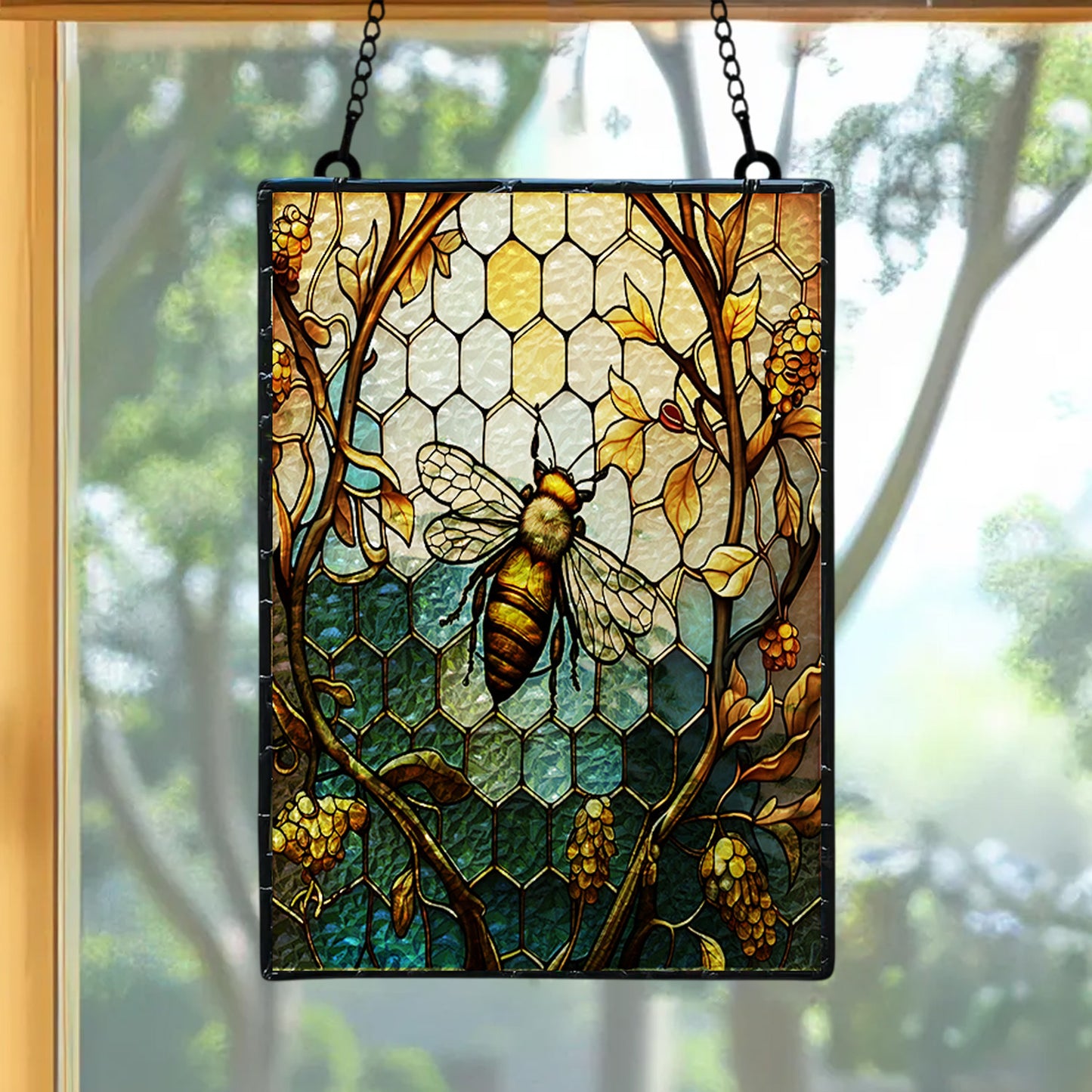Beautiful Bee Ripple Acrylic Suncatcher