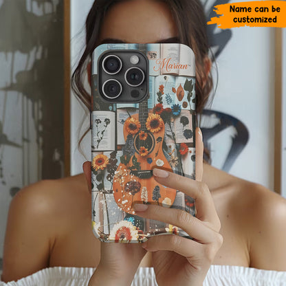 Guitar Floral - Personalized Guitar Phone Case