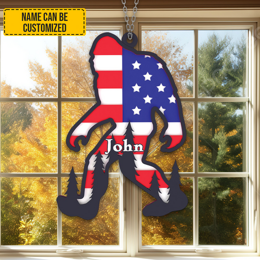 Patriotic Bigfoot – Personalized Acrylic Window