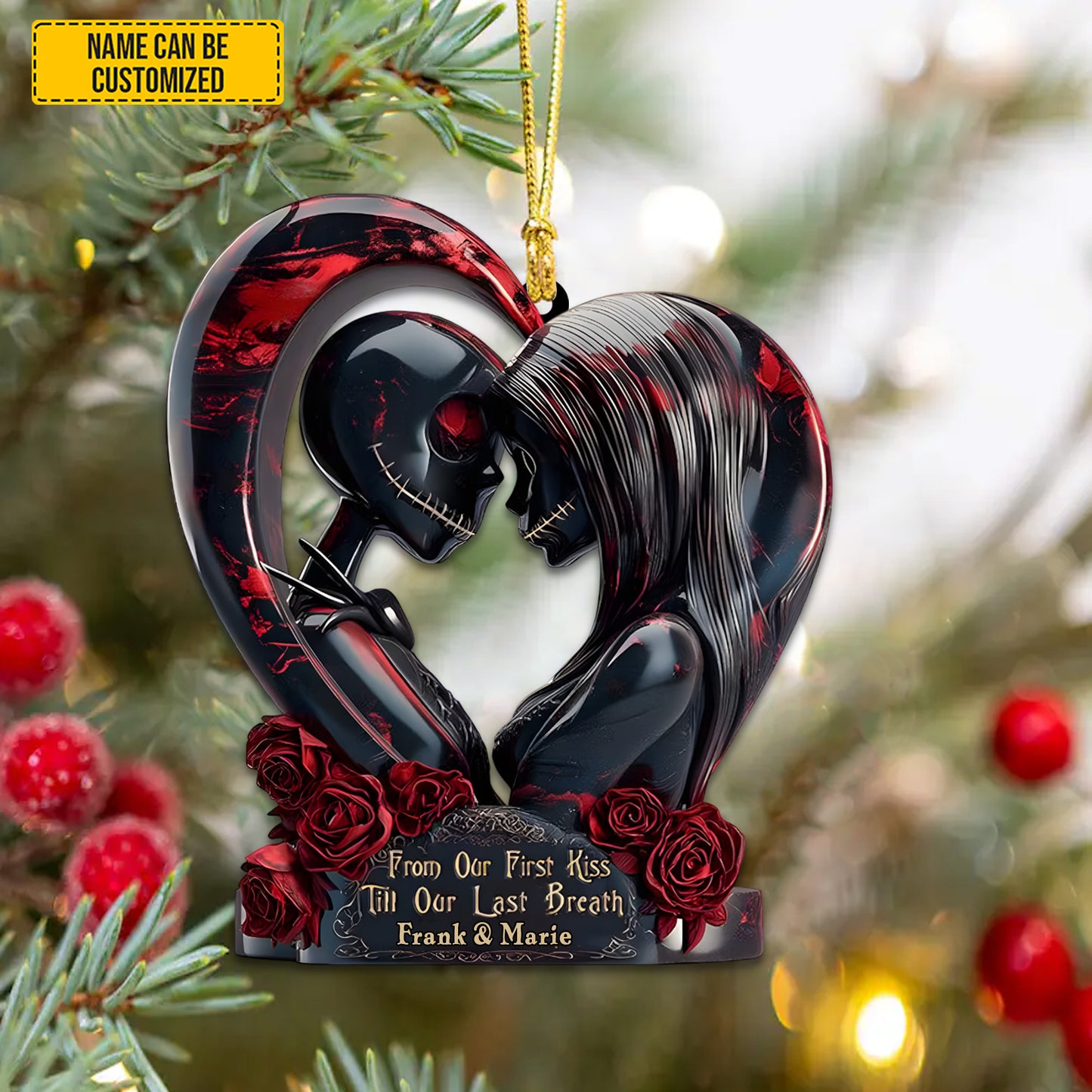 Personalized Gothic Couple Acrylic Ornament