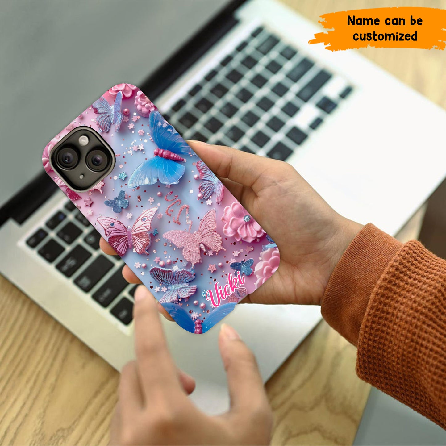 Colorful Butterfly - Personalized Phone Case