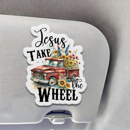 Jesus Take The Wheel Custom Shaped Car Visor Clip