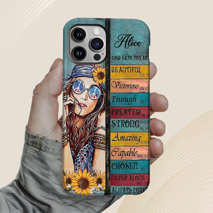 Personalized Hippie Girl Phone Case