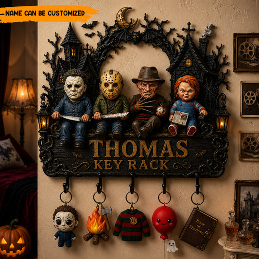Personalized Horror Halloween Key Rack