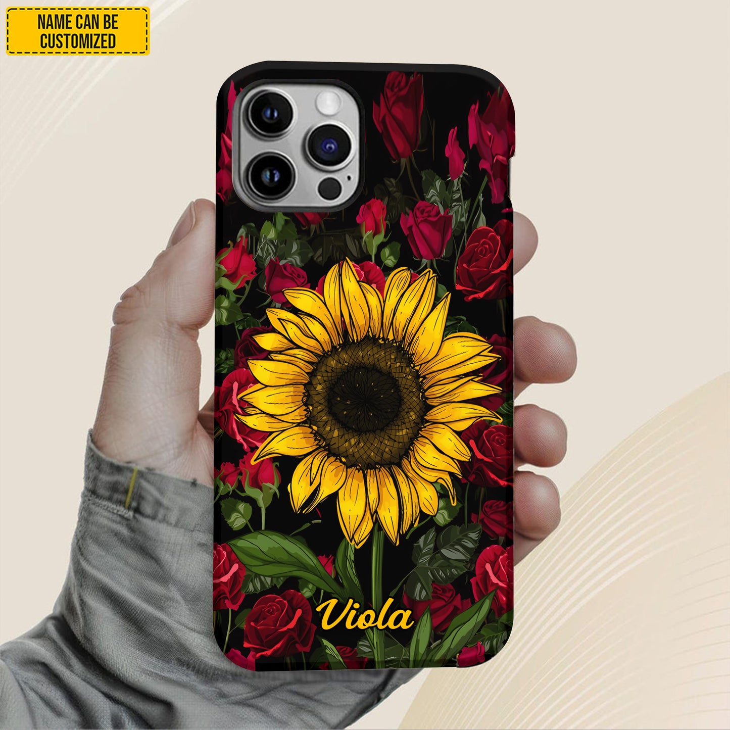 Personalized Sunflower & Rose Phone Case