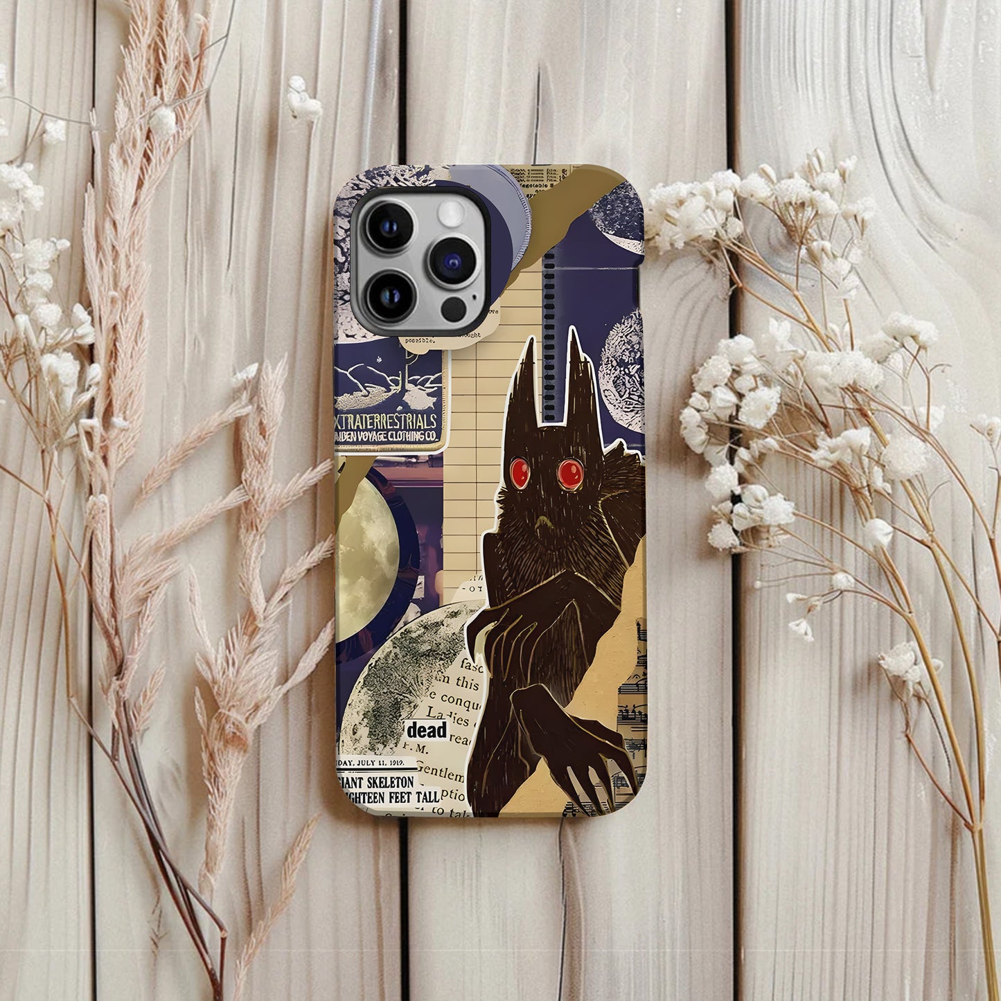 Cryptid Files Phone Case – Mothman Evidence Collage