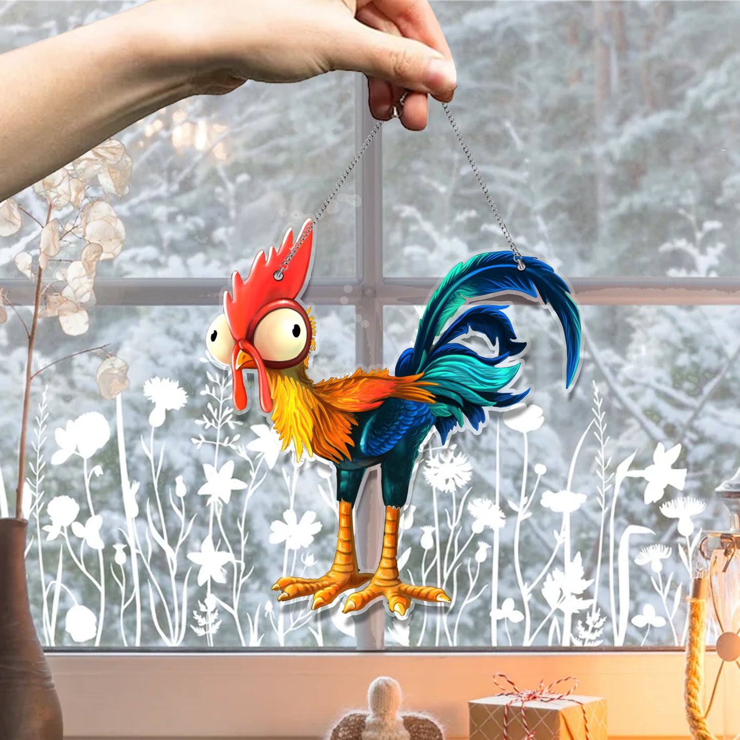 Chicken Funny Acrylic Window Hanging