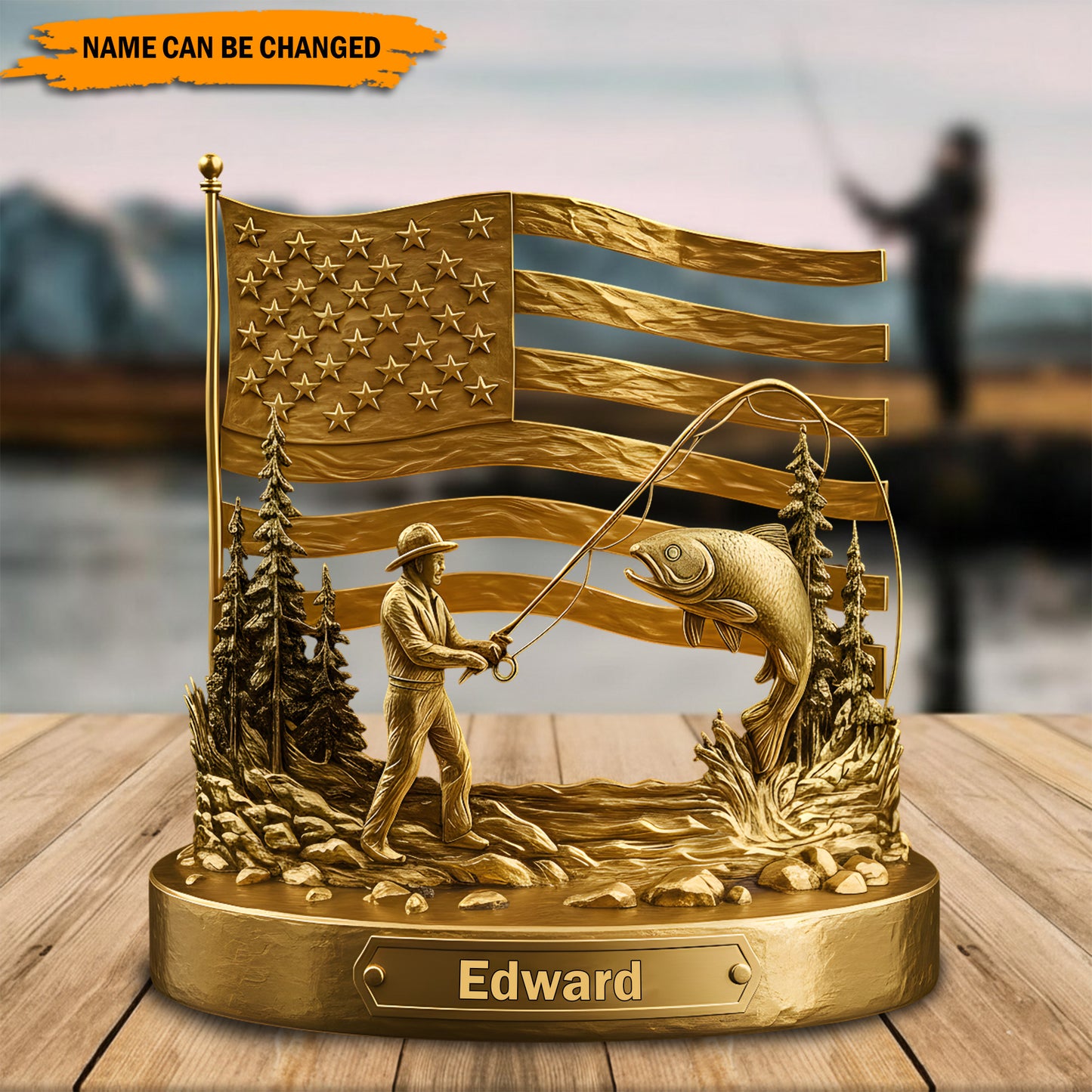 Angler’s Triumph – Personalized Fishing Acrylic Plaque