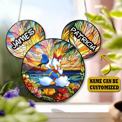 Cute Duck Couple Acrylic Window, Couple Window Hanging