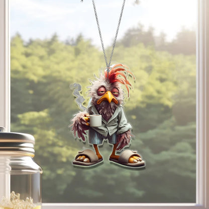 Chicken Funny Coffee Acrylic Window Hanging