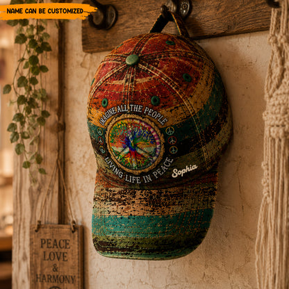 Personalized Hippie Tree of Life Vintage Classic Cap