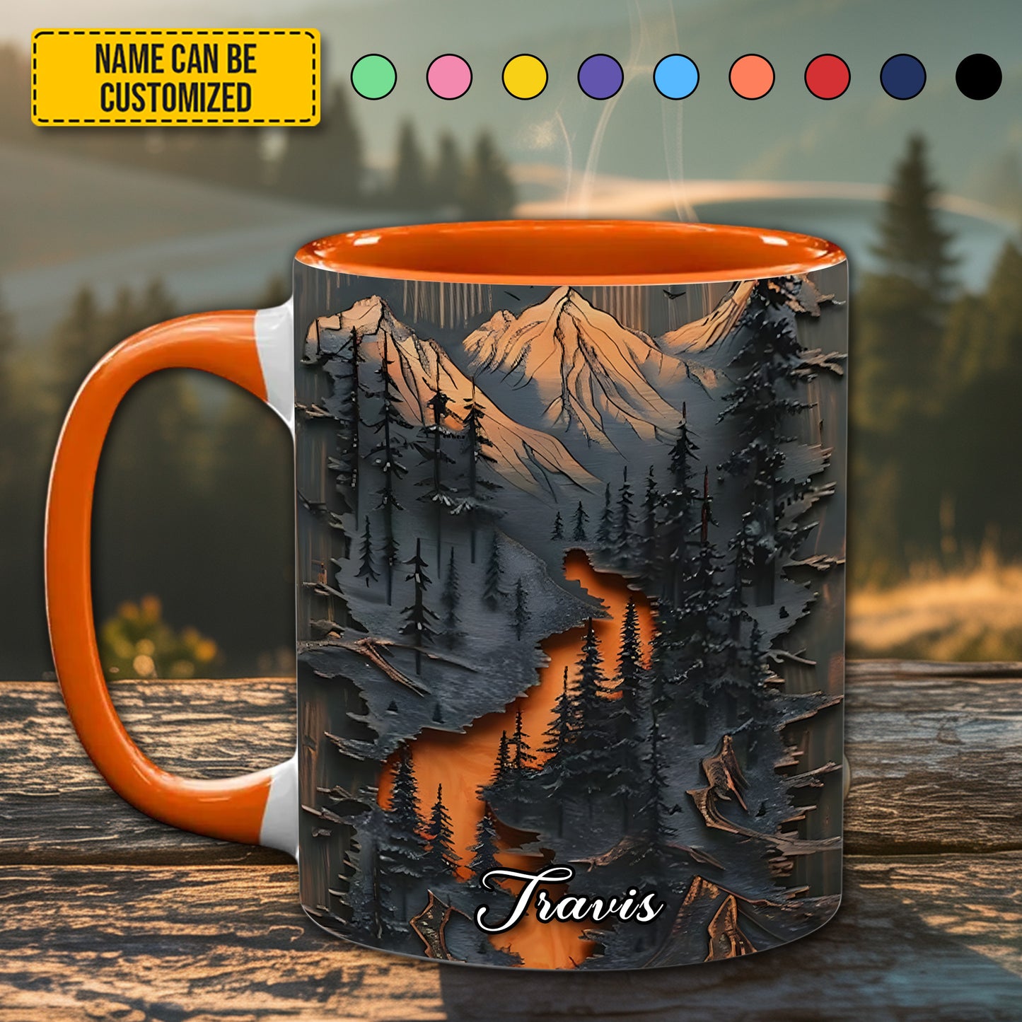 Personalized Mountain Wilderness Accent Mug