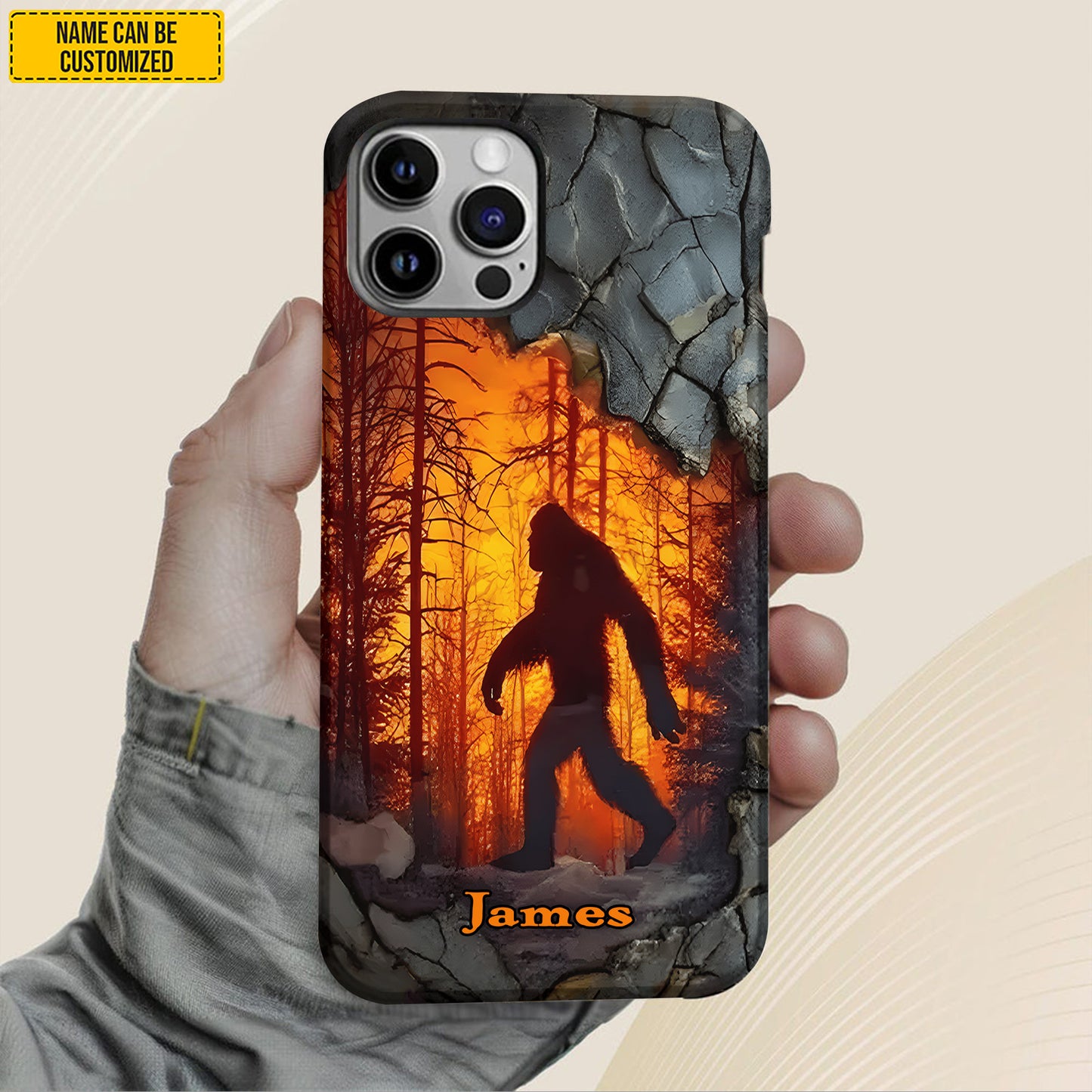 Bigfoot Forest Fire - Personalized Bigfoot Forest Fire Phone Case