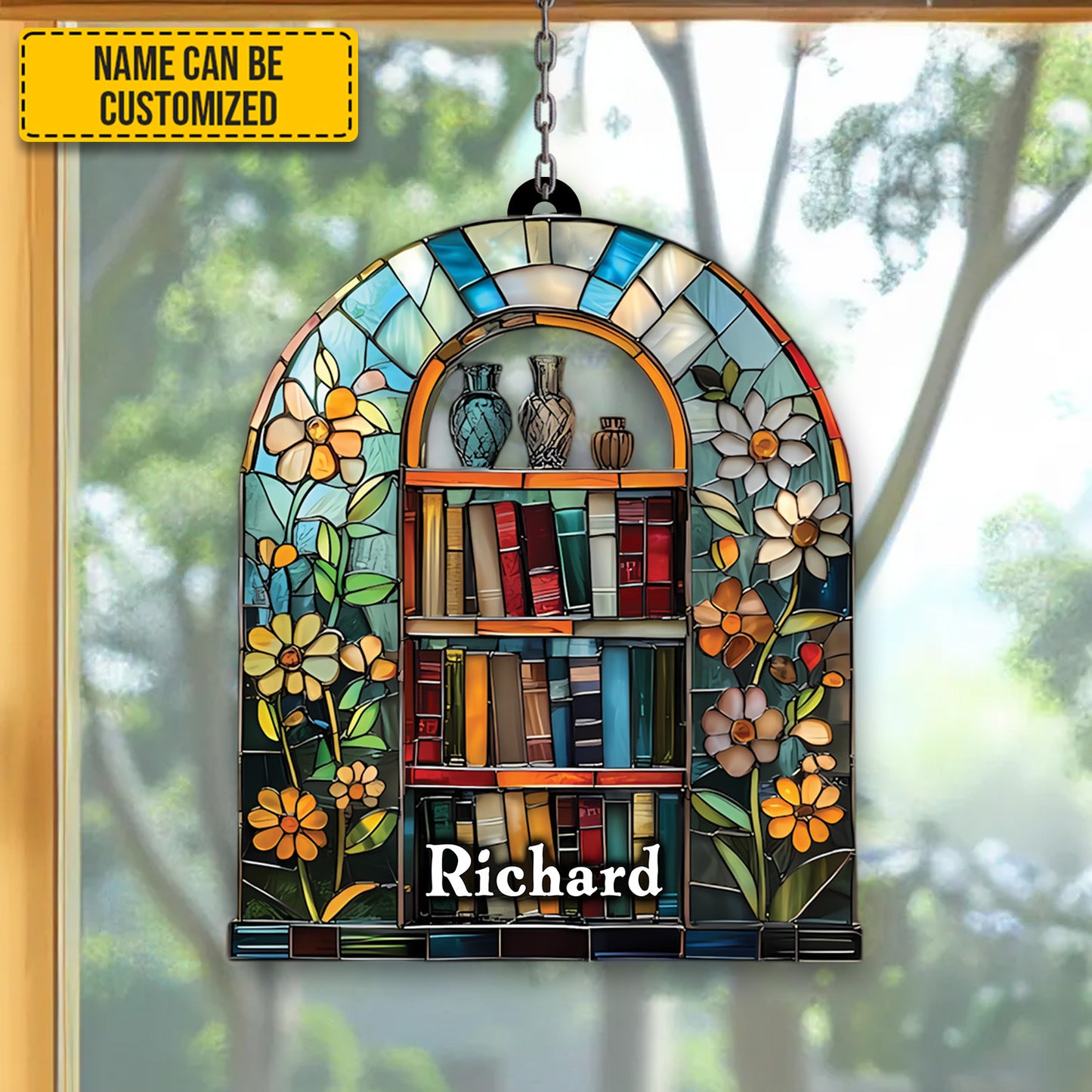 Personalized Bookshelf Collection Acrylic Window Hanging