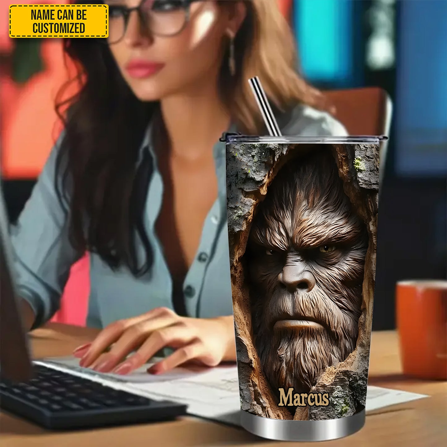 Personalized Sasquatch Face Tumbler