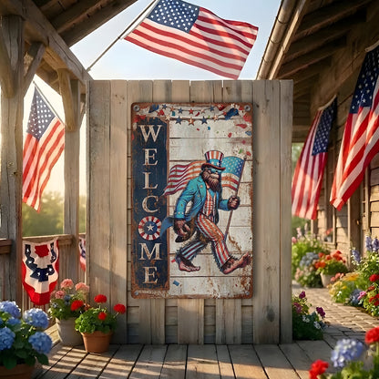 Bigfoot Patriotic USA Celebrating 250 Years of American Metal Sign