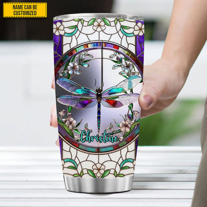Beautiful Dragonfly - Personalized dragonfly Tumbler