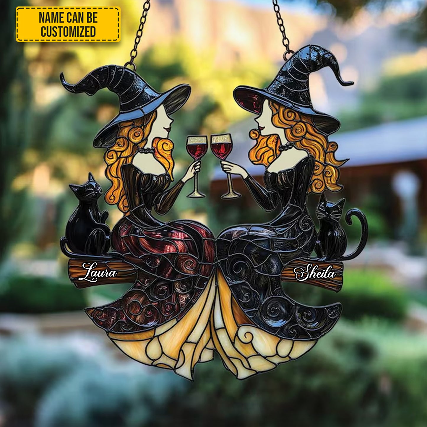 Best Friends Slay - Personalized Witch Acrylic Window