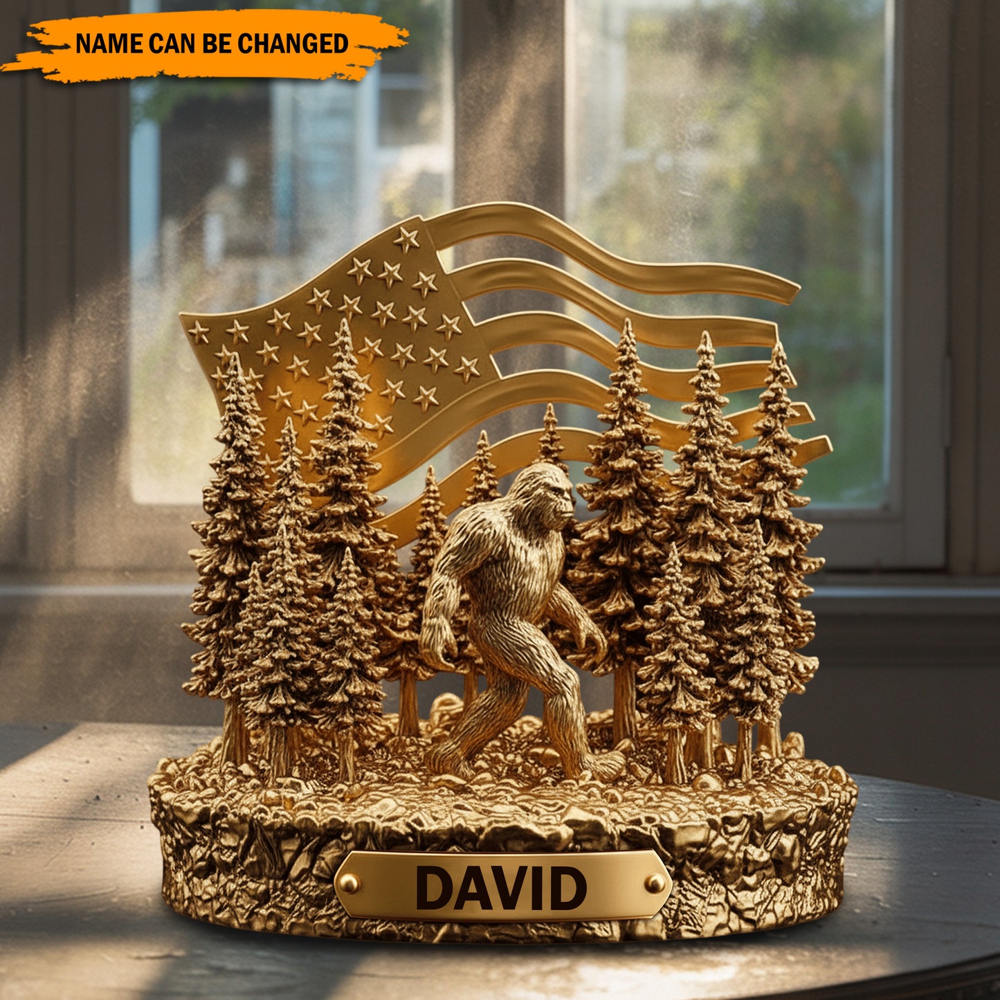 Golden Bigfoot Sighting – Personalized Funny Acrylic Plaque