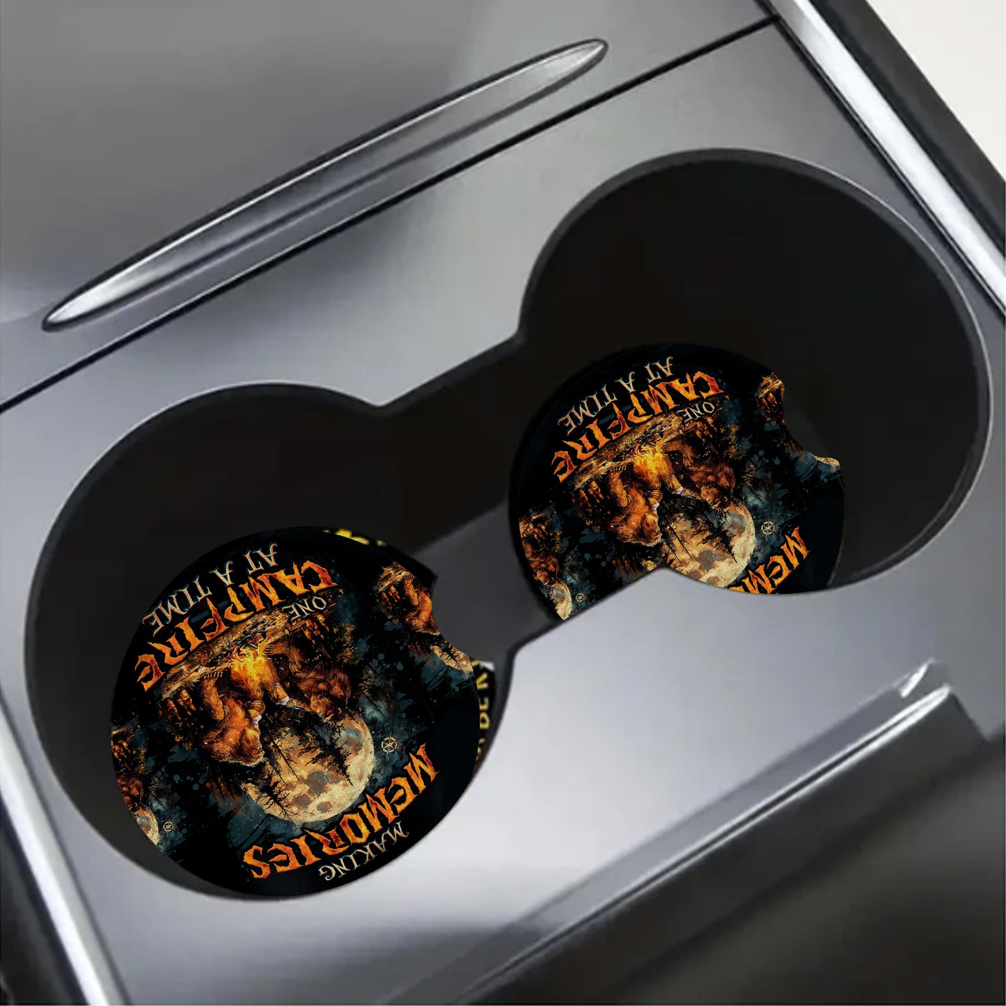 Marking Memories One Campfire Bigfoot Car Coaster