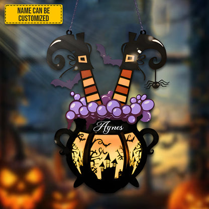 Personalized Witch Cauldron Halloween Acrylic Window
