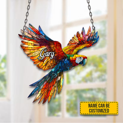 Colorful Flying Parrot - Personalized Acrylic Window
