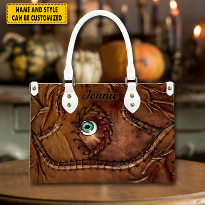 Halloween Book Of Spells Leather Handbag