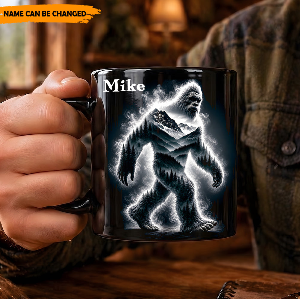 Mountain Spirit – Personalized Bigfoot Black Mug