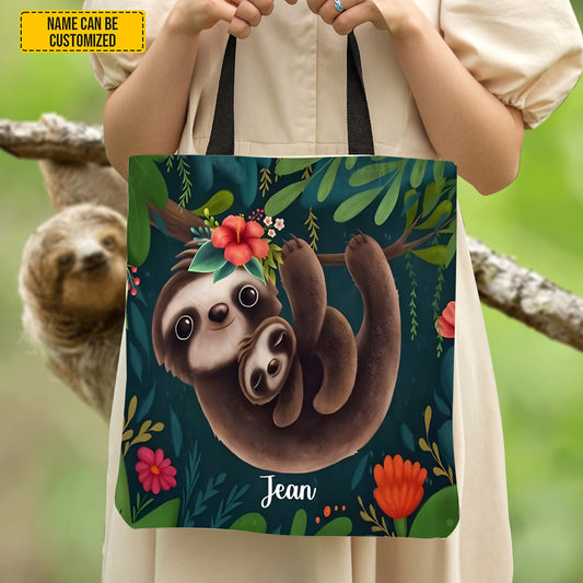 Sloth Adorable - Personalized Sloth Tote Bag