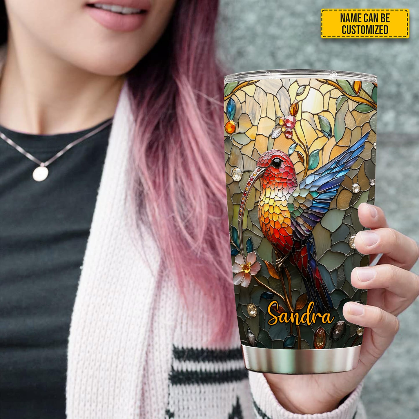 Colorful Hummingbird - Personalized Hummingbird Tumbler