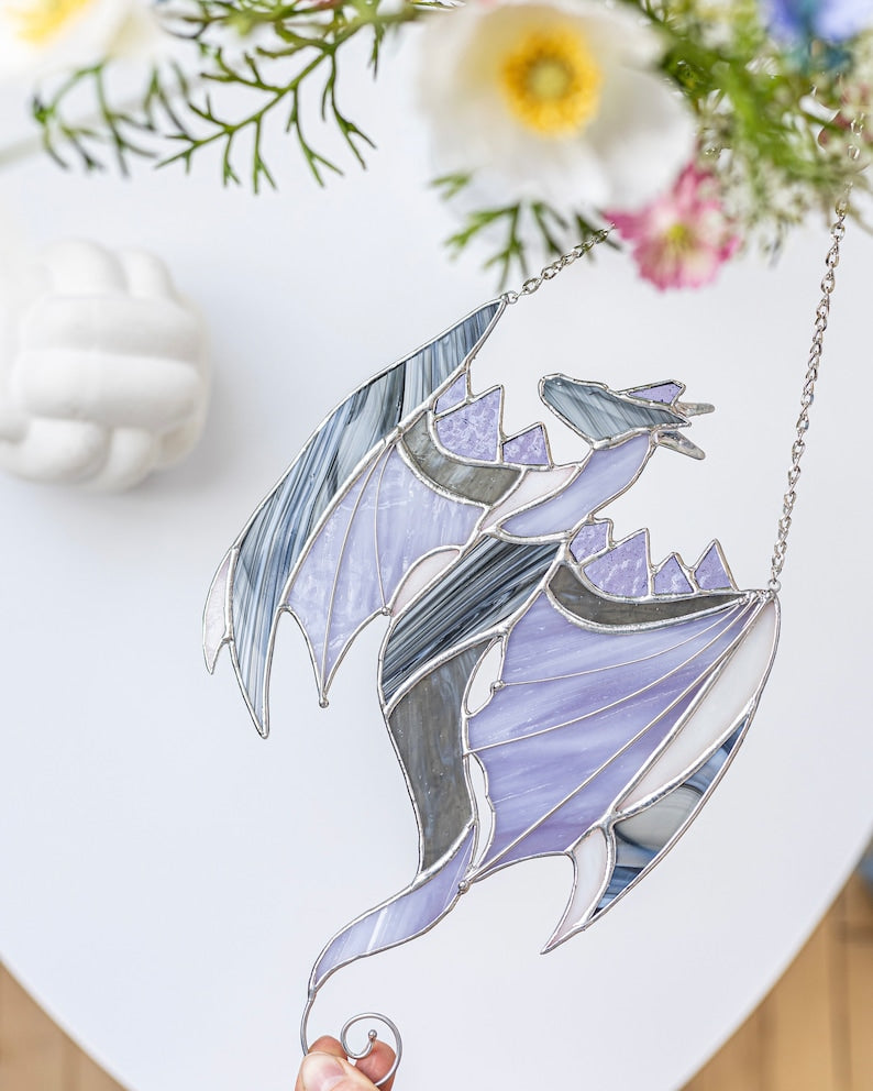 Grey Dragon Acrylic Window Hanging