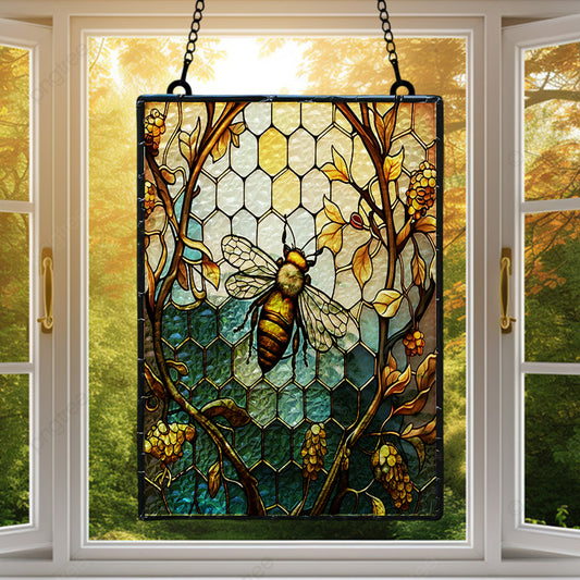 Beautiful Bee Ripple Acrylic Suncatcher