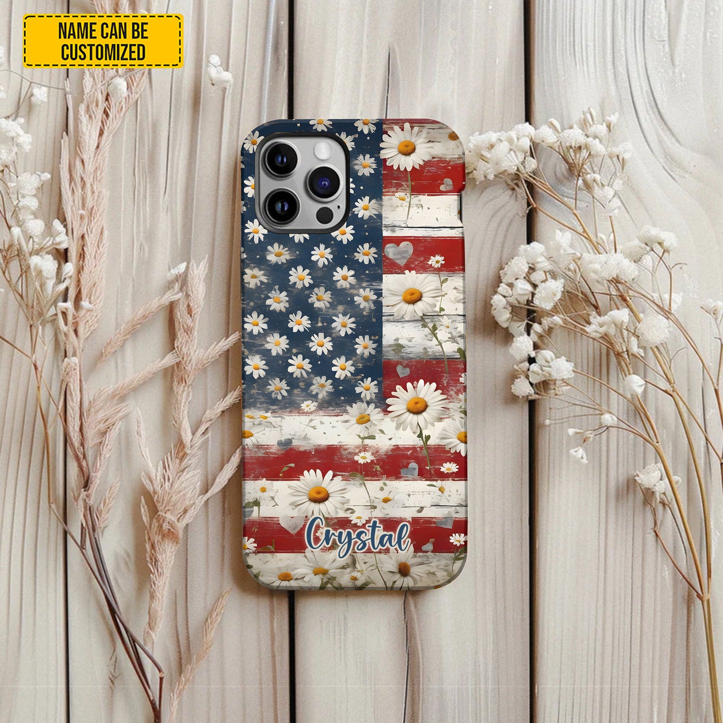 Personalized Flowers Patriotic Phone Case