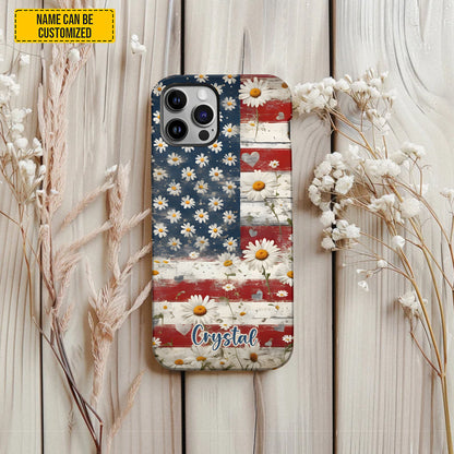 Personalized Flowers Patriotic Phone Case