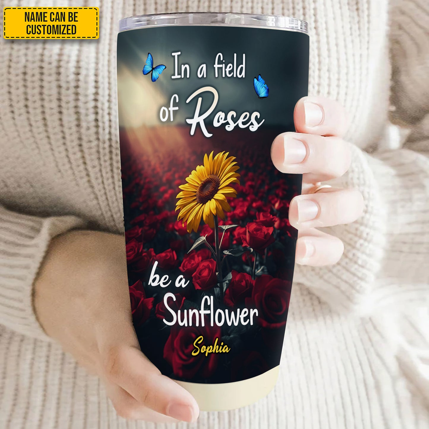 Be A Sunflower Sunflower - Personalized Floral Tumbler