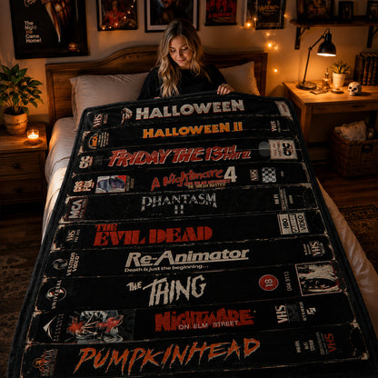 Retro Horror VHS Blanket