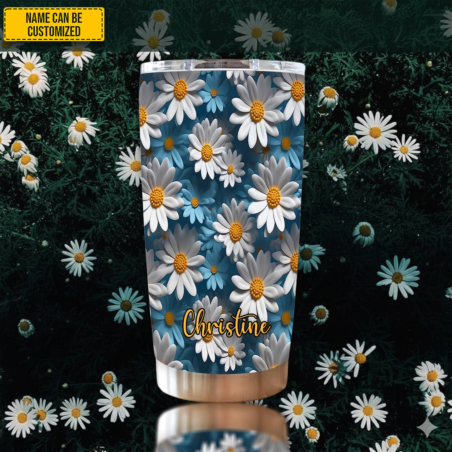 Daisy Flower Tumbler - Personalized Tumbler