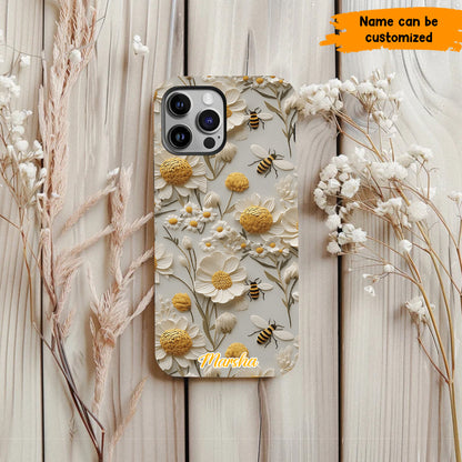 Bee Floral – Personalized Phone Case