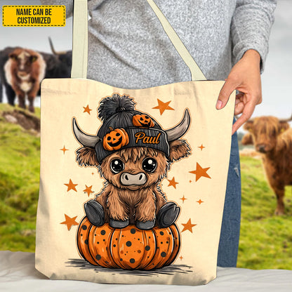 Cute Halloween Cow - Personalized Tote Bag