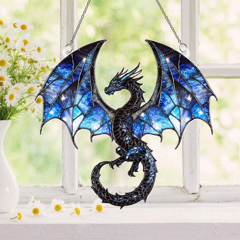 Blue Dragon Acrylic Window Hanging