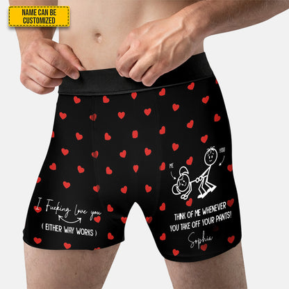 I Love You (Either Way Works) – Personalized Funny Couple Men’s Boxer Briefs