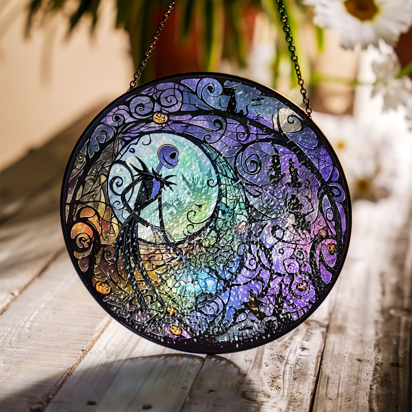 Halloween Night Stained Glass Suncatcher